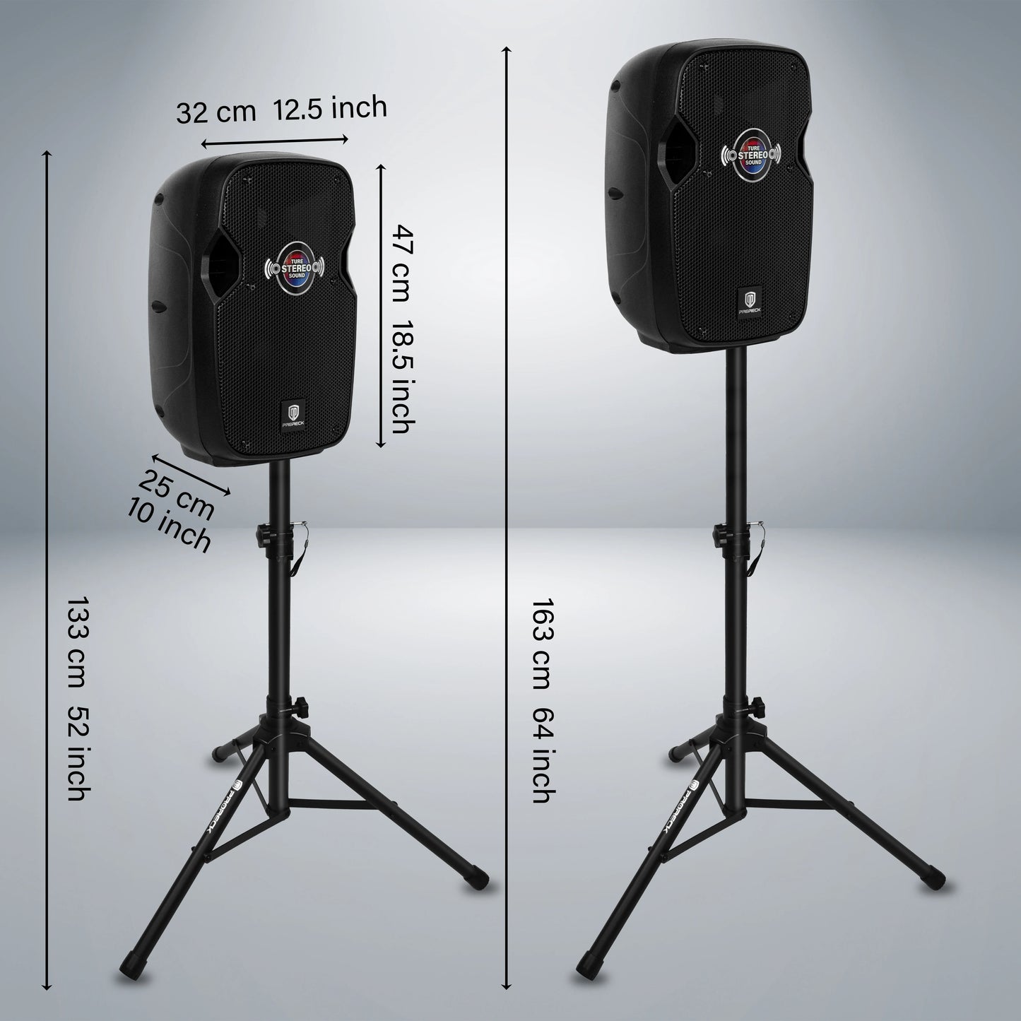 PRORECK Impact 10: 10" 800W Portable PA Speaker System with Bluetooth, Microphone, Stands & Remote for Karaoke, DJ Parties