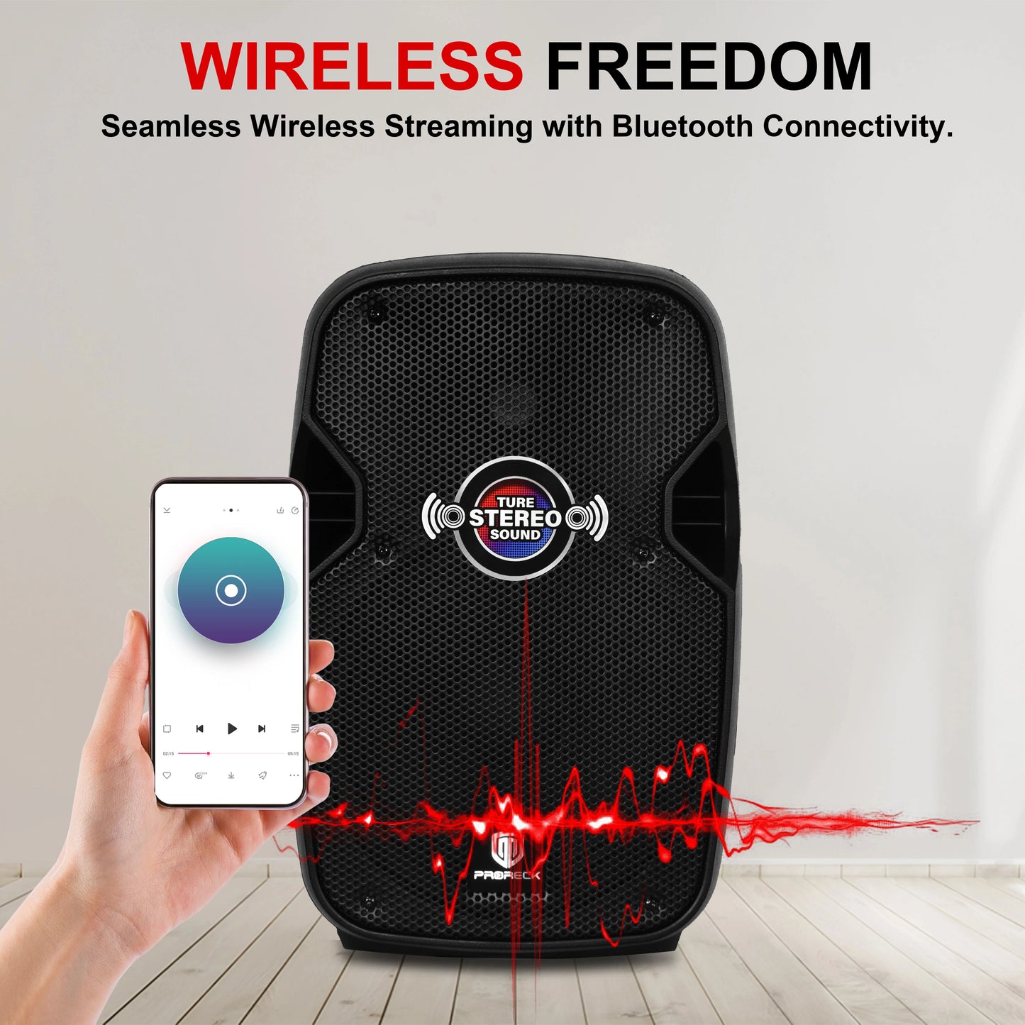PRORECK Impact 10: 10" 800W Portable PA Speaker System with Bluetooth, Microphone, Stands & Remote for Karaoke, DJ Parties