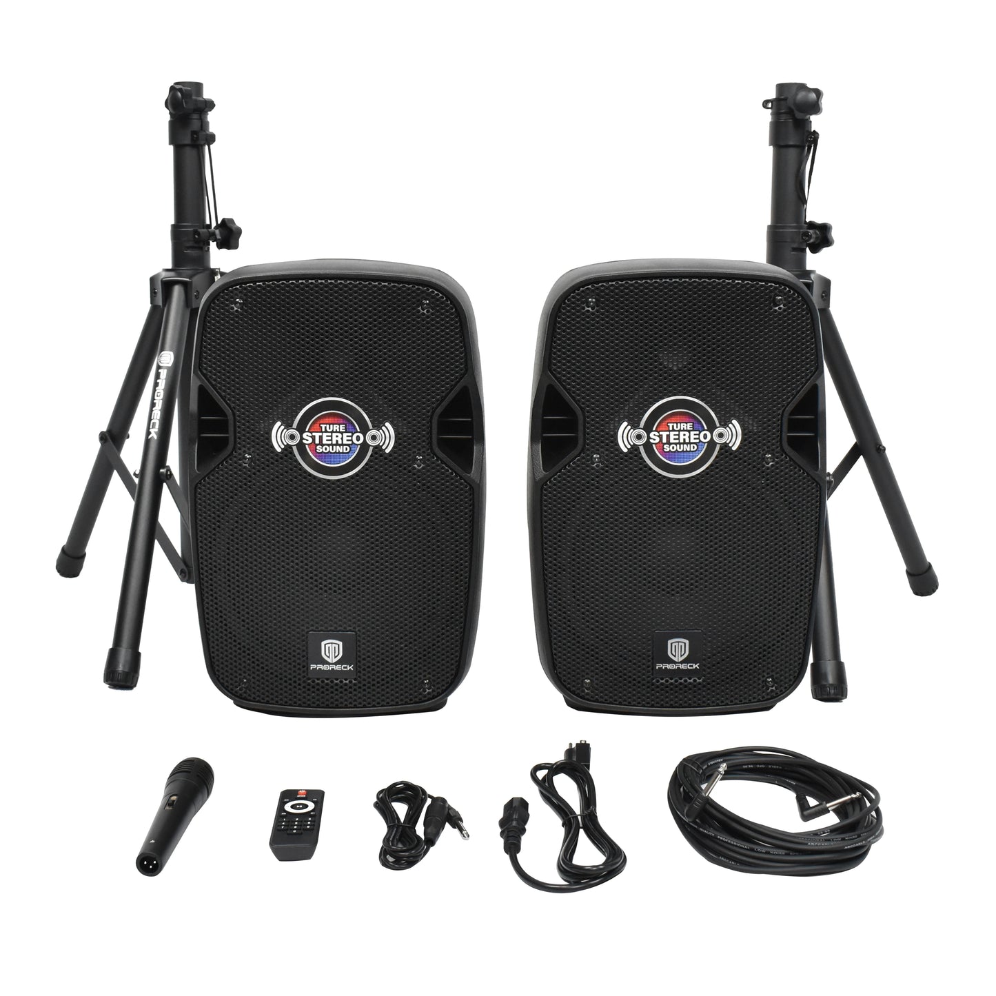 PRORECK Impact 10: 10" 800W Portable PA Speaker System with Bluetooth, Microphone, Stands & Remote for Karaoke, DJ Parties